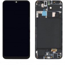  Оригинал дисплей Samsung A205 Galaxy A20 2019 с тачскрином, с рамкой, Black