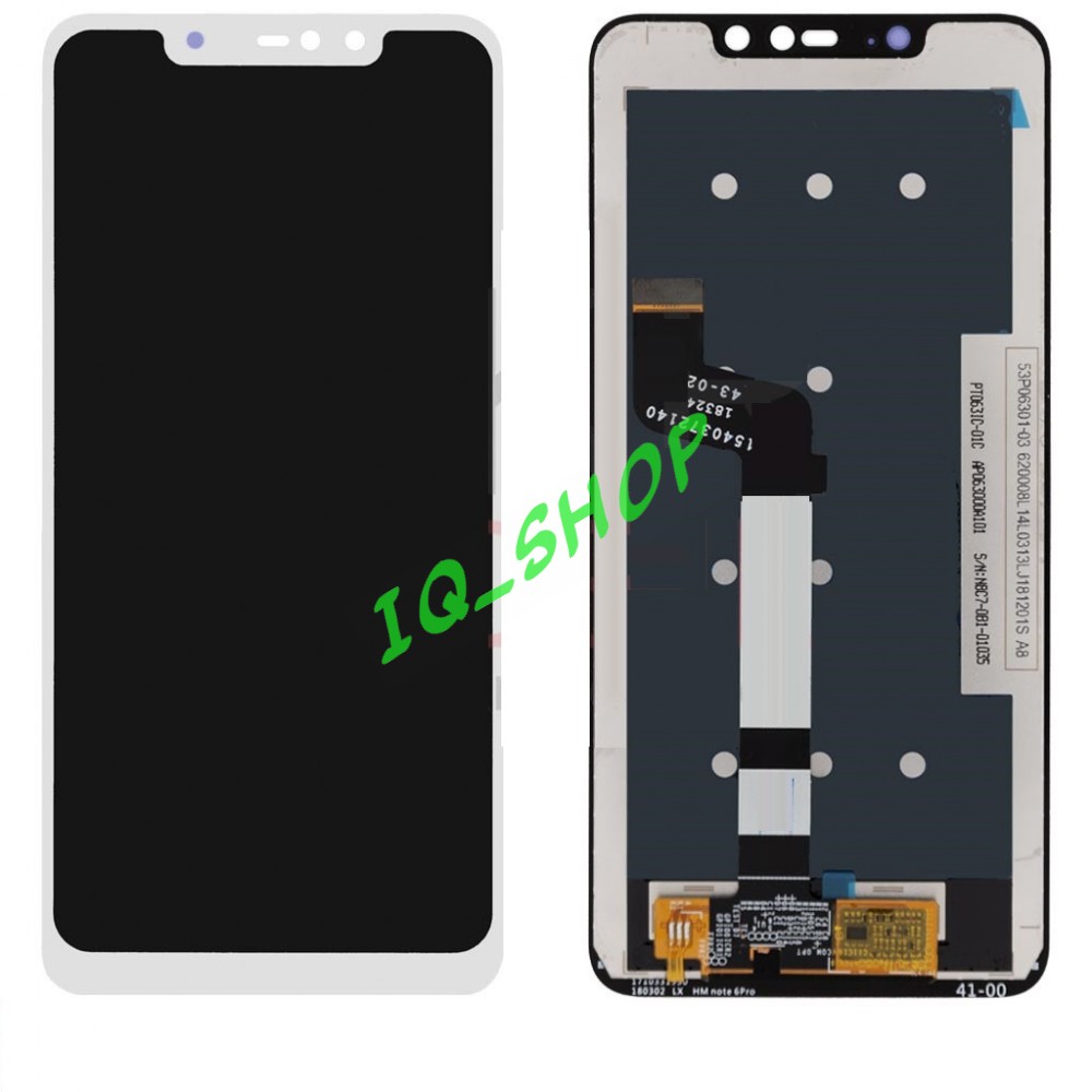 Дисплей Xiaomi Redmi Note 6 Pro, с тачскрином, White